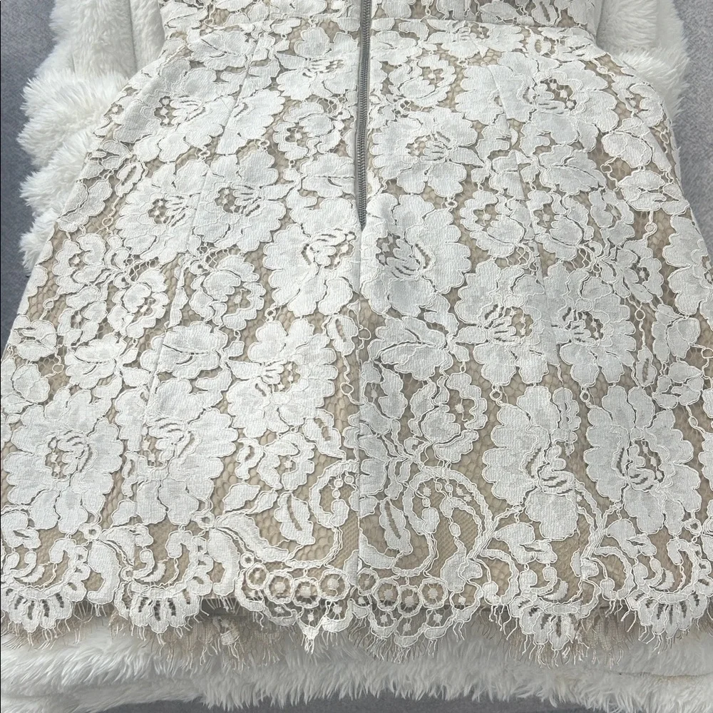 Alice + Olivia Cream Floral Lace Mini Dress - Picture 10 of 10